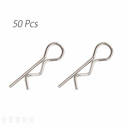 50Pcs Metal Body Shell R Clips Pin for 1/10 RC Model Car SCX10 HSP Redcat HPI Himoto Spare Parts