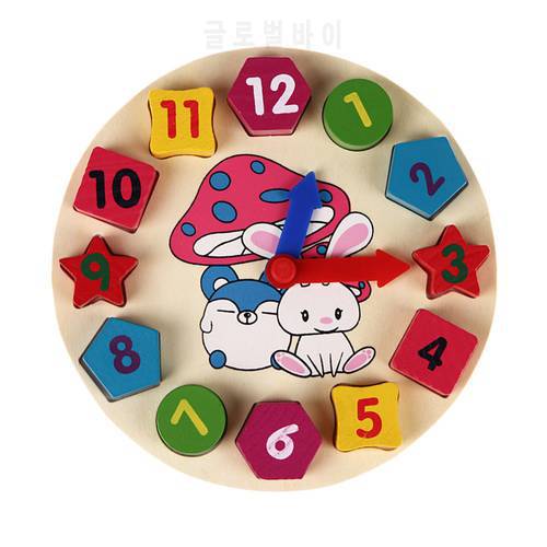 12 Numbers Wooden Puzzle Toys Kids Digital Geometry Cognitive Clock Puzzles Learning Educational Toys For Children Kids Wood Toy