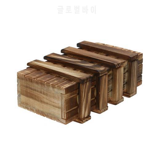 Child Toys Wooden Magic Box with Compartment Puzzle Kong Ming Lock Secret Drawer Assembly Box Brain Training Game Kids Magic Box