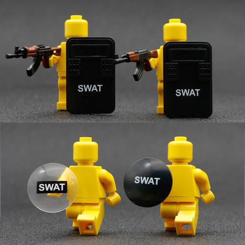Bricks SWAT Military Shield City Police WW2 Army Mini Figures Weapon Guns Toys Military Accessories wholesale Building Blocks
