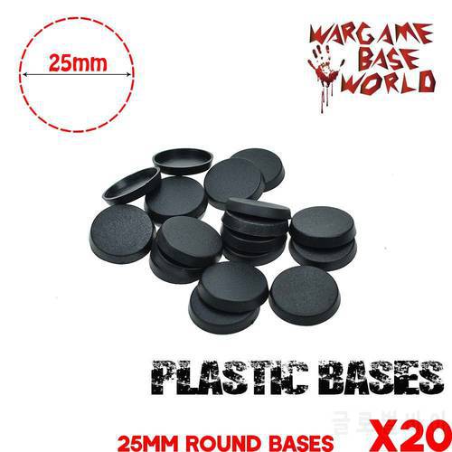 20PCS 25mm Round bases for Gaming Miniatures plastic bases