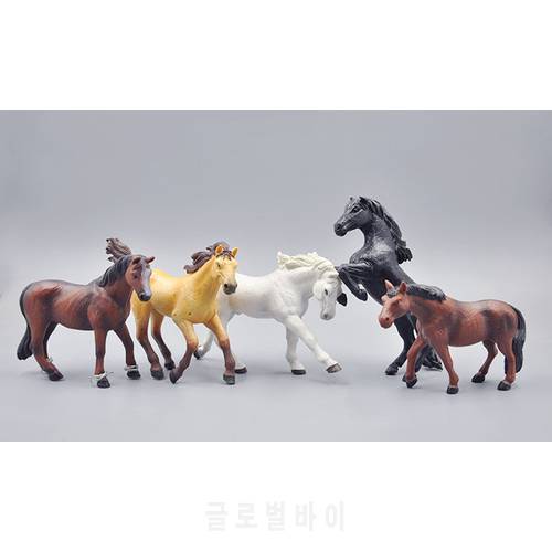 high quality pvc figure Genuine simulation model toy horses 5 pcs/set