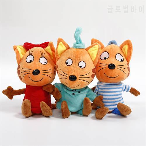 2018 new 3pcs/lot Three Kittens Russian Cartoon Happy Kittens Cat Stuffed Plush Toys Soft AnimE Cat Toy Doll Kids Toys
