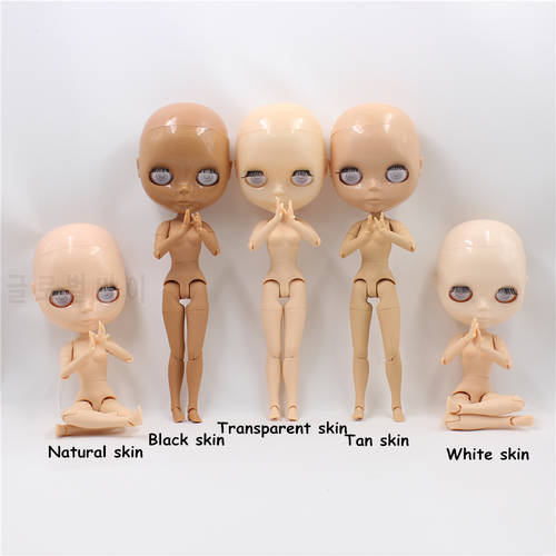 Free shipping factory rubber and joint body without wig dedicated for customize Blyth 5 color skin no makeup no eyechips