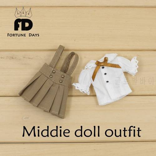 DBS middie doll white shirt brown skirt umpsuits campus suit uinform clothes 20cm 1/8 toy gift