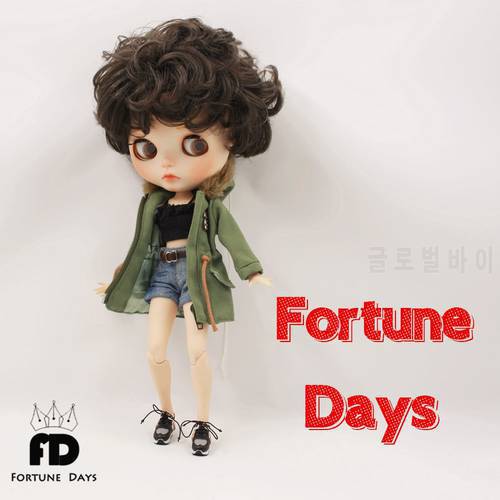 ICY DBS Blyth doll joint Doll Green army jacket denim shorts black lace bra anime clothes