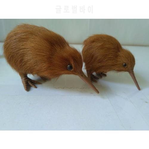 a pair of cute simulation bird toys plastic&fur Kiwi bird models about 9cm, 11cm