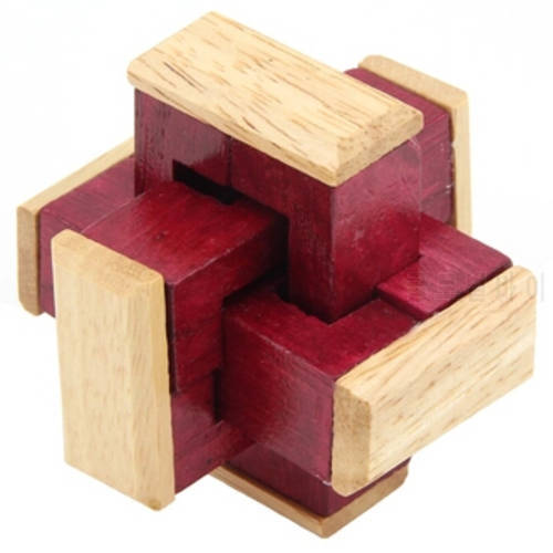 Classic Wooden Burr Puzzle IQ Brain Teaser Game for Adults and Children