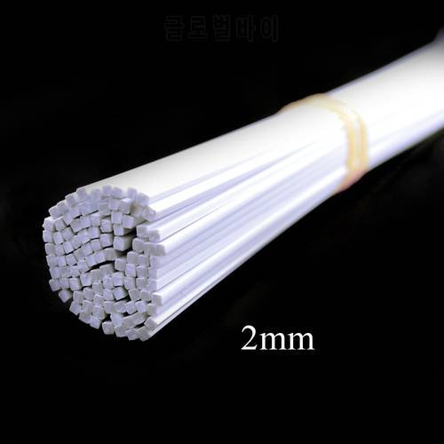 100pcs 0.5-2mm ABS plastic white Square Rod stick for architecture model making