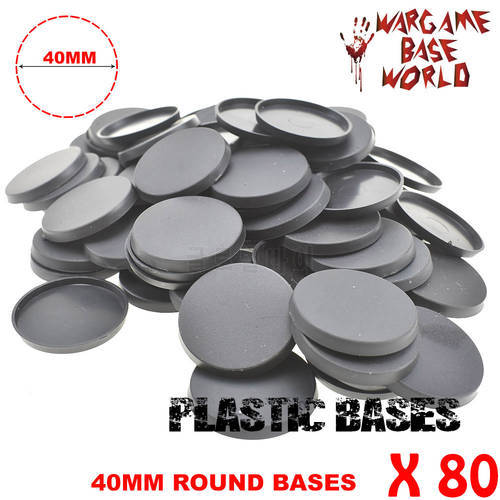 Gaming Miniatures bases 80pcs 40mm ROUND PLASTIC BASES