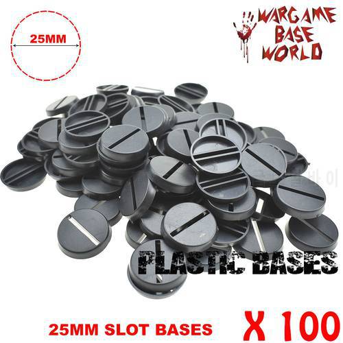 25mm Round slot bases for gaming miniatures and table games 100pcs