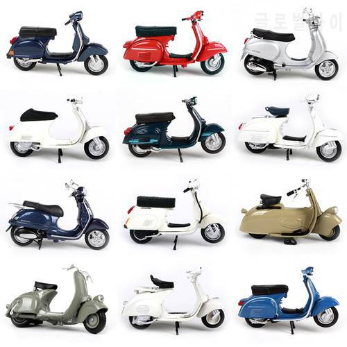 1:18 PIAGGIO Vespa Alloy Motorcycle Diecast Model Toy For Kids Birthday Gift Toys Collection Original Box