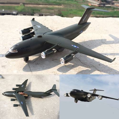 1/48 C17 Transport Plane Alloy Diecsts Simulation Pull Back Light Sound Aircraft Model For Kids Gift Toy Free Shipping
