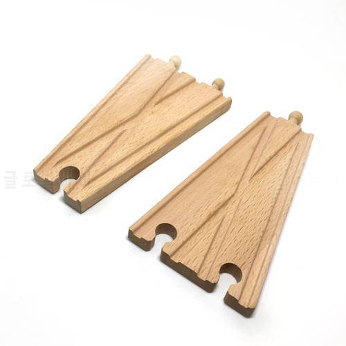 P126 Free shipping Wooden Train Tracks Bulk Parts, Pair of Turnout Tracks, Compatible with Wooden Train Tracks