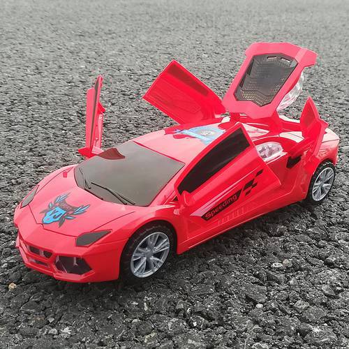 YIJUN YJ388-23 Electric Plastic Model Toys 3D Flashing Car Sound Light Universal Emulation Sport Concept Car Toys For Children
