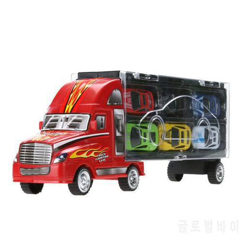 Feichao 12pcs/lot Mini Pull Back Diecast Alloy Vehicle Toys Boys 12 Racer Car Model Toys Container Truck Toys For Children Gift