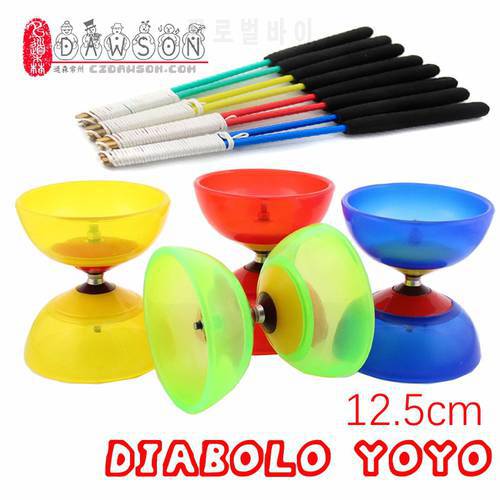 Chinese Kongzhu (5 Bearing 12.5cm) Diabolo Glass Fiber Sticks String Set Packing Red Yellow Blue Green YOYO BBDS