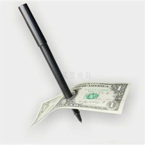 Hot Sale Magic Trick Ball Pen Brand Black Magician Toy Thru Bill Penetration Dollar Bill Pen Trick