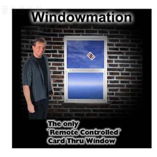Free Shipping CYRIL Windowmation Remote Control Card Thru Window Magic Tricks,Stage Magic Closeup,Magic Tricks,Fire,Props,Fun