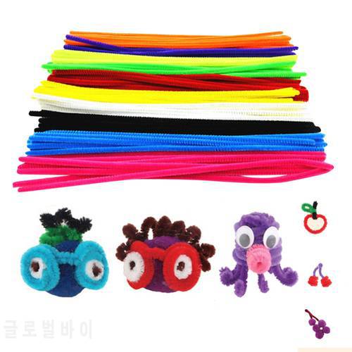 100Pcs Colorful Chenille Materials Wool Stick Kids DIY Montessori Craft Pipe Math Counting Educational Sticks Child Puzzles Toys