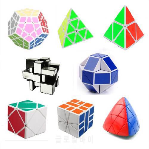 8pcs/Set Shengshou White Strange-shape Puzzle Cube Set Speed Twist Puzzle Bundle Pack Cube PVC&Matte Stickers Cubo Puzzle