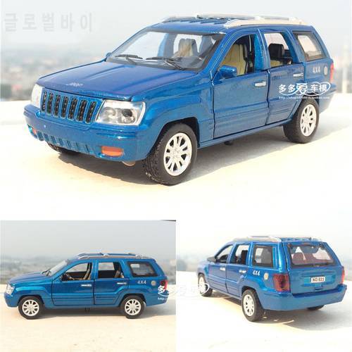 1/32 Scale Diecast Jeeps Grand Cherokee Replica Model Car With 6 Openable Doors Pull Back Function Music Light Boys Toys Gift