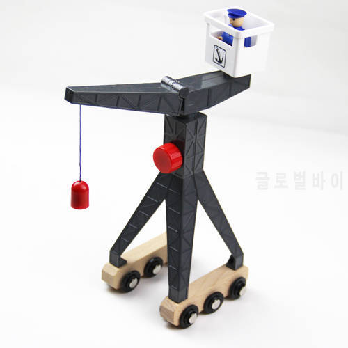 Wooden Track Accessories Cranes Train Track Accessories Compatible with Train Truck Br Toy for Boy Toys Construction Models