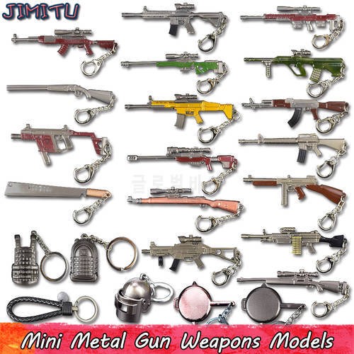 12CM Mini Metal Gun Weapons Models Toy for Children Simulation Shooting Game Sniper Rifle AWM Toys Guns Decoration Keychain Gift