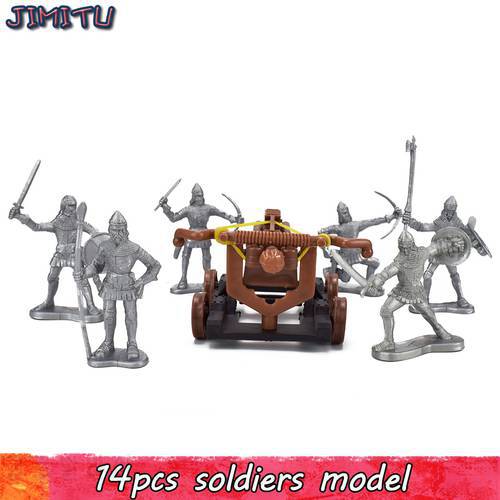 15Pcs/Pack Ancient Rome Soldiers Action Figures Toy Military Plastic Warriors War Scene Toys for Kids Playing Learning History