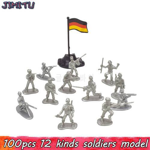100pcs/Pack Military Plastic Action Figure Soldiers Toy Army Action Figures Model 12 Poses Collection Educational Toys for Boys
