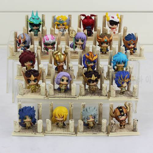 7pcs/lot Anime Seiya Egg Box Q Version The Gold Zodiac PVC Action Figures Model Toys Kids Birthday Gifts 4cm
