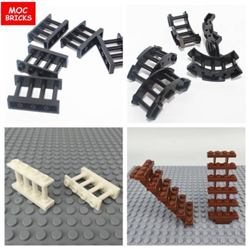 10pcs MOC Bricks Fence Curved Railing 1 x 4 x 2 30055 15332 4 x 4 x 2 30056 Model Assembles Building Blocks Chilren&39s Toys