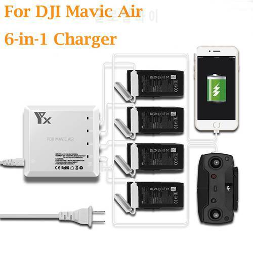 DJI Mavic Air Charger Hub 4 Batteries Charging For DJI Mavic Air drone camera USB Intelligent Battery and remote Controller