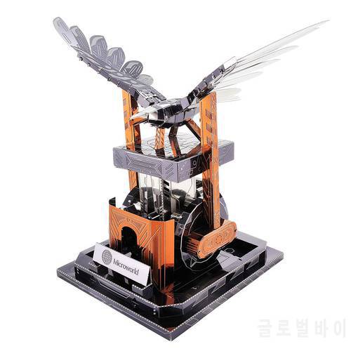 Microworld 3D Metal Puzzle Figure Toy Mechanical flying eagle model Educational Puzzle 3D Model Education Gift Toy For Children