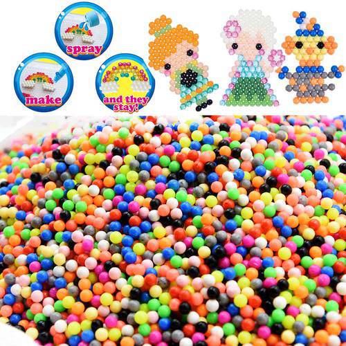 Aqua Bead Refill Packs Hama Beads toys Sticky Perler Pegboard jigsaw puzzle Water Beadbond 24 colors beados