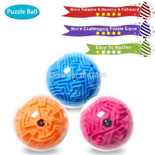 Mini 3D Magic Maze Puzzle Ball Cube Game Globe Sphere Bulk Labyrinth Toys Brain Teaser Game Learning Education Puzzle Toys