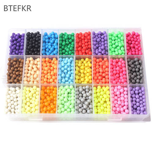 BTEFKR Beads 24 Color Puzzle 3d Beads Toys for Children Water Sticky Beads Speelgoed Jigsaw Puzzle Toy For Kids 200pcs/bag