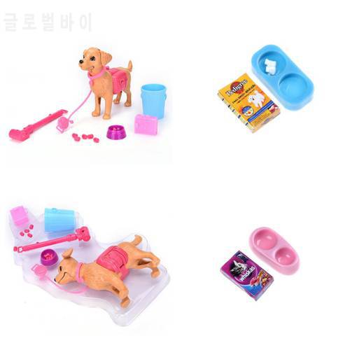 Plastic Dog Pet Sets Dog Food Bones Outside 1:6 Dollhouse Accessories Puppet Toy For For Ken Mini Dod Cat Food Modle