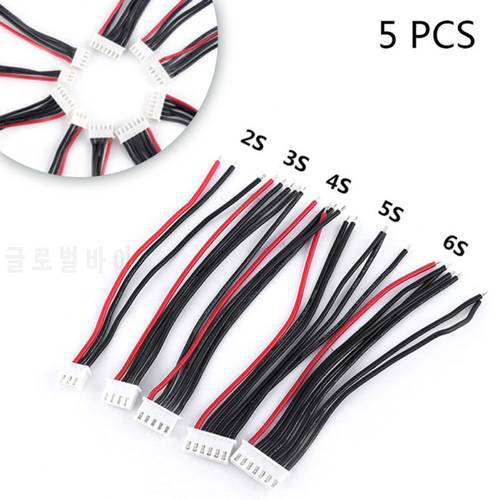 5Pcs/set 2S 3S 4S 5S 6S LiPo Battery Balance Charger Silicone Cable Wire JST-XH Connector Balancer Cable