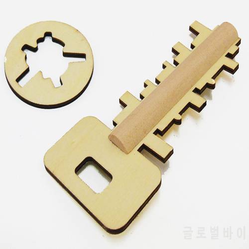 Novelty Key Unlock Puzzle Intelligence Educational Toys Puzzles Pre-school Wooden Kids Babies Children Toy Game Educational