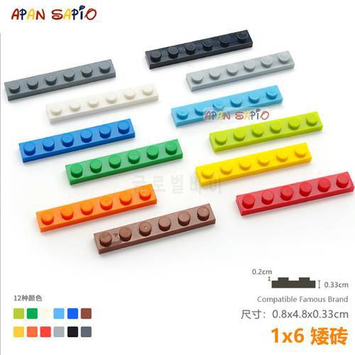 20pcs/lot DIY Blocks Building Bricks Thin 1X6 Educational Assemblage Construction Toys for Children Size Compatible With Brand