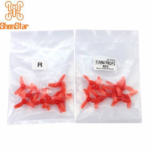 10 Pairs Colorful 31mm 3-leaf Propeller Props for Kingkong Tiny6 RC Racing Quadcopter DIY Drone FPV Racer Multicolor Prop 20037