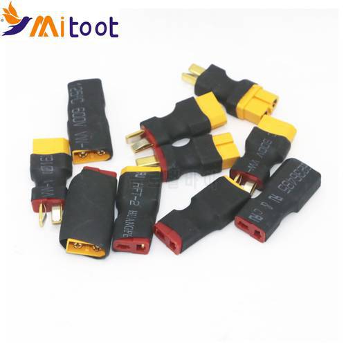 10pcs T Male Plug to XT60 Male / T Female Plug to XT60 Female Adapter For RC Helicopter Quadcopter LiPo Battery Plug Connector