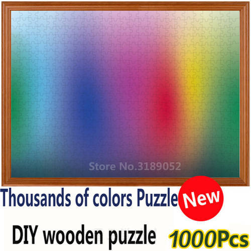 New 1000 pieces RGB Rainbow Jigsaw Puzzle Gradient color creative puzzle wooden Jigsaw puzzle Adult Kids DIY Educational Toy