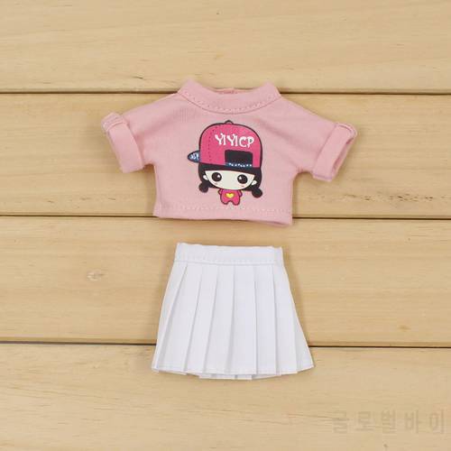 ICY DBS Blyth doll licca body toy white skirt pink shirt cute girl clothes anime outfits girls gift