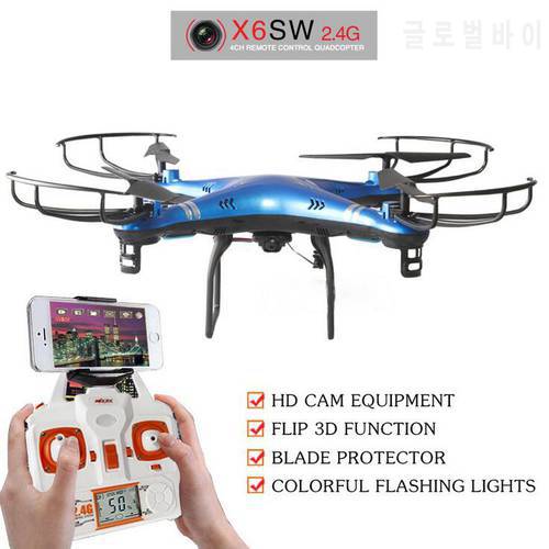 Kids Quadcopter X6SW Drohne Drone HD Helicopter Dron 4 Channels Aviao Wireless Drones HD WiFi Camera Remote control airplane