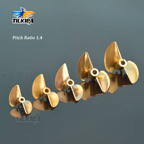 RC D30/32/35/38/42/44/48/50/52mm Boat Prop 3.18mm/4mm/4.76mm PositiveScrew 2 blades Copper Propellers Left For RC Boat