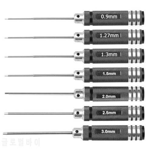 0.9/1.27/ 1.3/ 1.5/ 2.0/ 2.5/ 3.0mm White Steel Hex Screwdriver Tool Kits for RC Helicopter Drone Aircraft Model Repair Tools