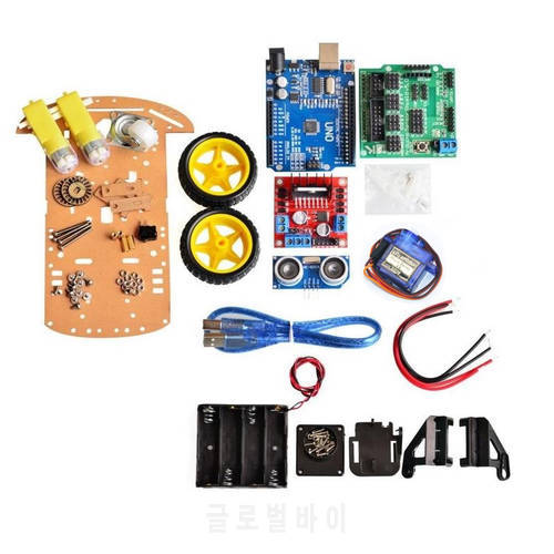 Avoidance Tracking Motor Smart Robot Car Chassis Kit Speed Encoder Battery Box 2WD Ultrasonic Module kit For Arduino