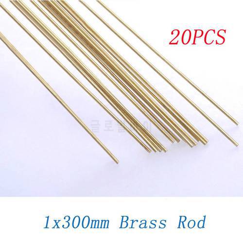 20PCS Brass Rod Drive Shaft Diameter 1mm Length 300mm Copper Transmission Axle Accessories for RC Boat/Car/Airplane Model